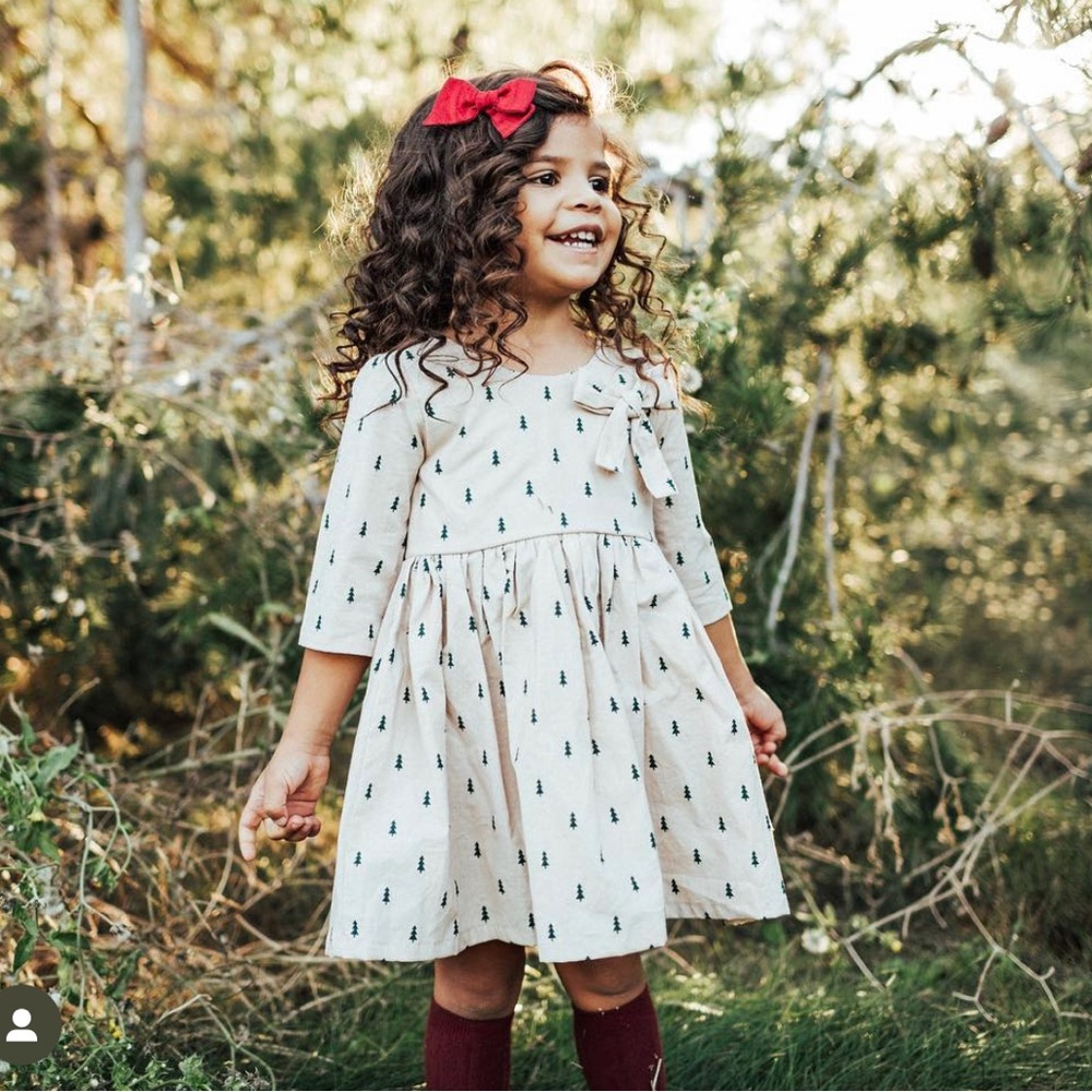Christmas pine tree winter cute canvas dress girls size 4 small shop
